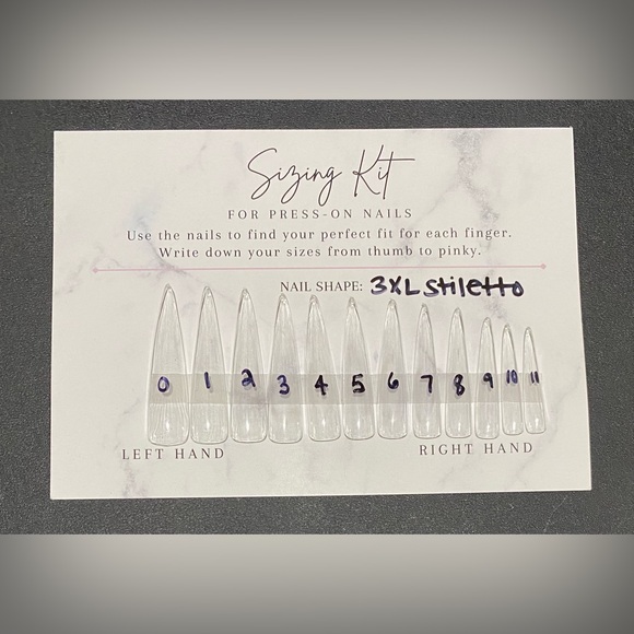 3XL Stiletto Press-On Nail Sizing Kit for LoveGalore Press On Nails - Picture 1 of 1